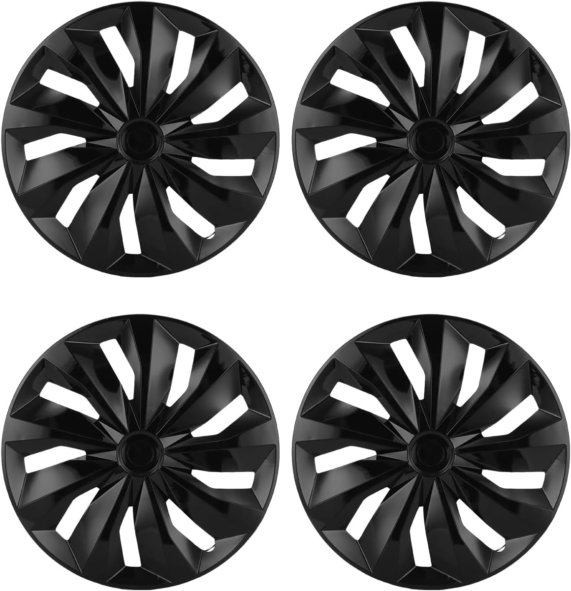 ABX Hubcaps,16 inch hubcaps Set of 4, Wheel Rim Cover ABS Material, Snap On Car Truck SUV Replacement, for Toyota Camry Nissan Mazda etc, Black
