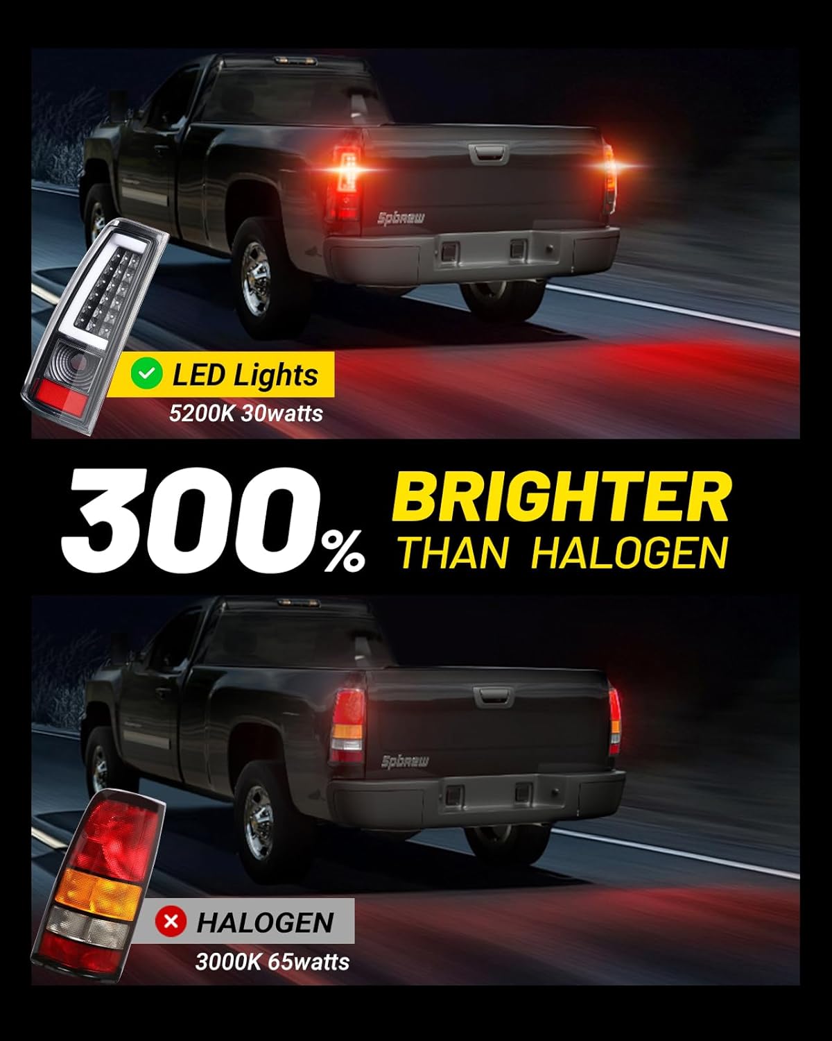 LED Tail Lights Assembly Fit for Chevy  1999 2000 2001 2002, Tail Lights Compatible for 99-02  1999-2007 GMC  Classic, Smoked Tail Lights Truck Rear Lamp Black 1 Pair