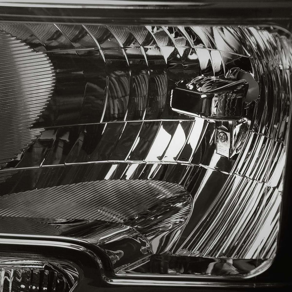 Compatible with 09-14 Ford F150 Pair Smoked Housing Amber Corner Headlight+Full LED Tail Lamp