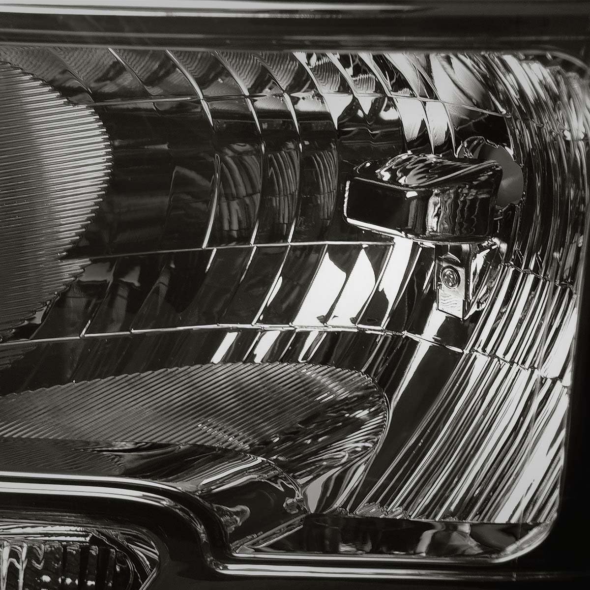 Compatible with 09-14 Ford F150 Pair Smoked Housing Amber Corner Headlight+Full LED Tail Lamp